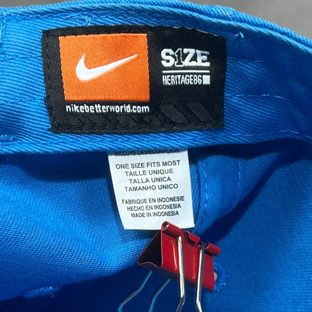 Nike Heritage86 S1ZE Strapback Hat Blue Adjustable Swoosh Running Golf Dad Mens - Picture 11 of 16